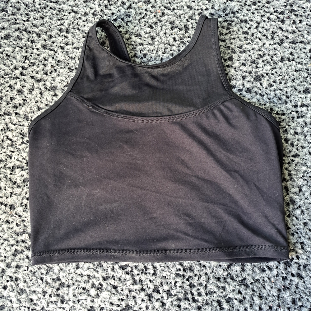 Joe Fresh Black Mesh Top Activewear Crop Top
